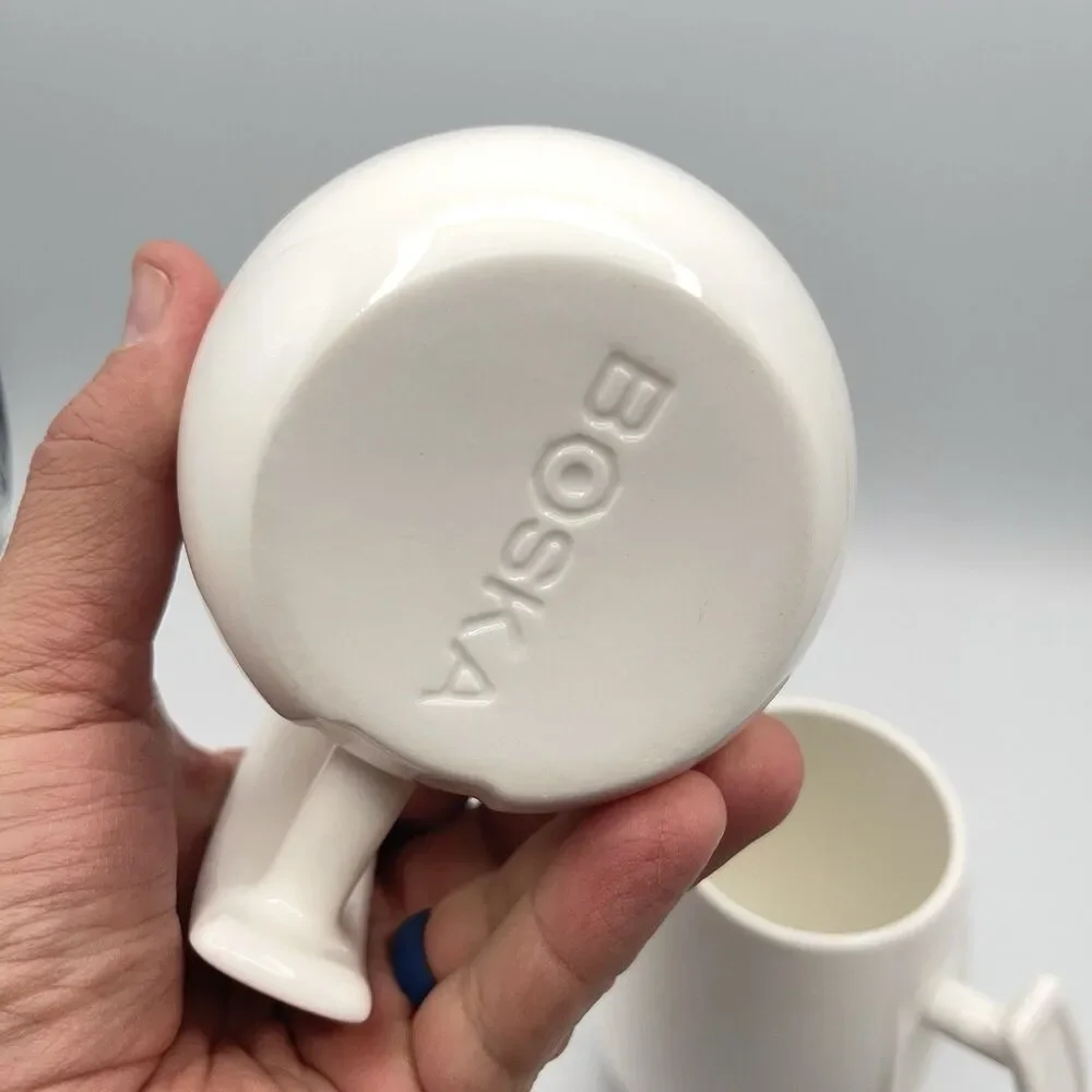 Williams Sonoma Boska White Ceramic Mug - Set Of 2